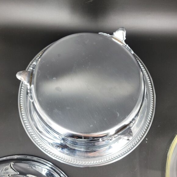 Forbes & Co Art Deco Footed Lidded Silver Plated Serving Dish c.1920-30s + Pyrex - Picture 7 of 12